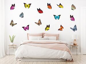 15 barevných motýlků 15 ks 9x9 cm