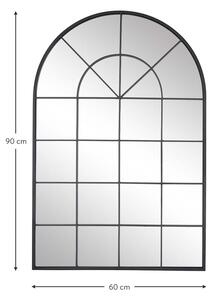 Nástěnné zrcadlo s černým kovovým rámem Westwing Collection Clarita, 60 x 90 cm