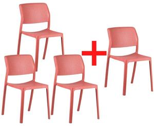 Konferenční židle NELA, 3 + 1 ZDARMA, vínově červená