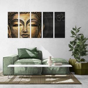 5-dílný obraz tvář Buddhu
