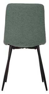 Autronic Jídelní židle, potah zelená látka, kovová čtyřnohá podnož, černý mat