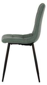 Autronic Jídelní židle, potah zelená látka, kovová čtyřnohá podnož, černý mat