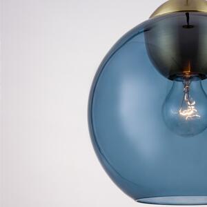 Modré skleněné závěsné světlo Nova Luce Midori 24 cm