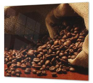 Ochranná deska rozsypaná káva z pytle - 52x60cm / S lepením na zeď