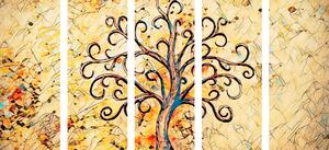 5-dílný obraz symbol stromu života