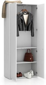 Kancelářská šatní skříň LAYERS, výsuv, 800 x 400 x 1905 mm, bílá