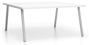 Kancelářský jednací stůl DOUBLE LAYERS, bez přepážek, bílá / šedá