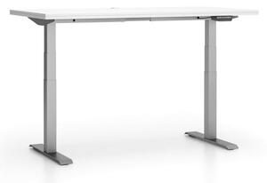 Kancelářský pracovní stůl SINGLE LAYERS bez přepážek, nastavitelné nohy, bílá / šedá