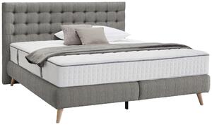 POSTEL BOXSPRING, 120/200 cm, textil, světle šedá Carryhome - Postele boxspring