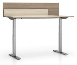 Kancelářský stůl SINGLE LAYERS, posuvná vrchní deska, s přepážkami, nastavitelné nohy, dub přírodní / dub mořený