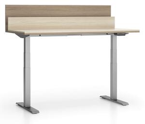 Kancelářský pracovní stůl SINGLE LAYERS s přepážkami, nastavitelné nohy, dub přírodní / dub mořený