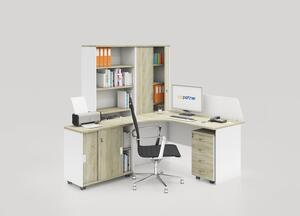 Sestava kancelářského nábytku MIRELLI A+, typ C, bílá / dub sonoma