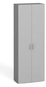 Kancelářská skříň s dveřmi KOMBI, 5 polic, 2233 x 800 x 400 mm, šedá