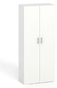 Kancelářská skříň s dveřmi KOMBI, 4 police, 1865x800x400 mm, bílá
