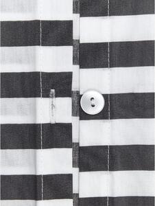 Šedo-bílé povlečení na jednolůžko z bavlněného perkálu Westwing Collection Yuliya, 135 x 200 cm