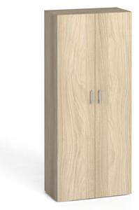 Kancelářská skříň s dveřmi KOMBI, 4 police, 1865x800x400 mm, dub přírodní