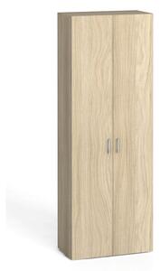 Kancelářská skříň s dveřmi KOMBI, 5 polic, 2233 x 800 x 400 mm, dub přírodní