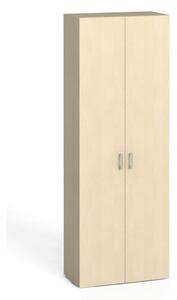 Kancelářská skříň s dveřmi KOMBI, 5 polic, 2233 x 800 x 400 mm, bříza