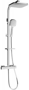 Mexen CQ33 odkrytý sprchový set s dešťovou sprchovou hlavicí a termostatickou sprchovou baterií, Chr