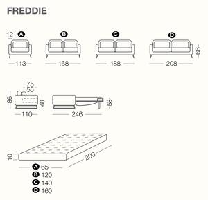 FREDDIE - rozkládací modulární pohovka, rozkládací sedačka