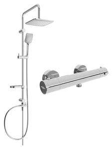 Mexen Sven odkrytý sprchový set s dešťovou sprchovou hlavicí a termostatickou sprchovou baterií Kai
