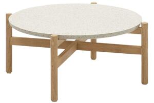 Bílý betonový zahradní konferenční stolek Kave Home Pola 88,5 cm