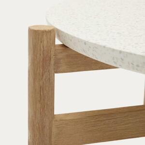 Bílý betonový zahradní odkládací stolek Kave Home Pola 54,5 cm
