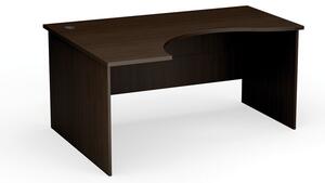Ergonomický kancelářský pracovní stůl PRIMO Classic, 160 x 120 cm, levý, wenge