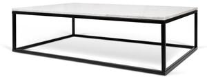 Konferenční stolek s černým podnožím a bílou mramorovou deskou TemaHome Prairie, 75 x 120 cm