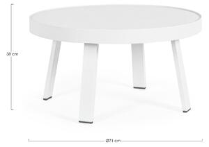 Bílý kovový zahradní konferenční stolek Bizzotto Spyro