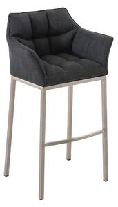 Barová židle Damas E4 ~ látka, nerezový rám - Tmavě šedá