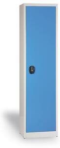 Dílenská policová skříň na nářadí KOVONA, 4 police, svařovaná, 508 x 400 x 1950 mm, šedá / modrá