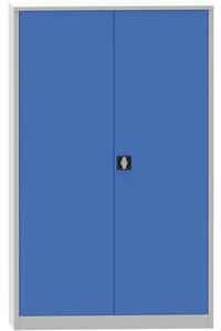 Víceúčelová kovová skříň, 1950 x 1200 x 400 mm, modré dveře