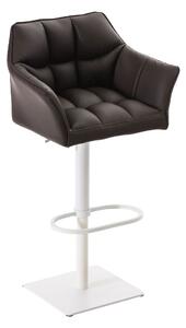 Barová židle Damas W1~ koženka, bílý rám - Hnědá