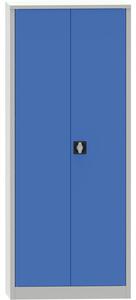 Víceúčelová kovová skříň, 1950 x 800 x 400 mm, modré dveře