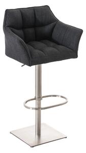 Barová židle Damas E1 ~ látka, nerezový rám - Tmavě šedá