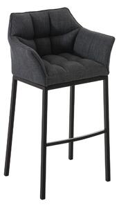 Barová židle Damas B4 ~ látka, černý rám - Tmavě šedá
