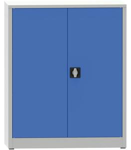 Dílenská policová skříň na nářadí KOVONA JUMBO, 2 police, svařovaná, 950 x 600 x 1150 mm, šedá / modrá