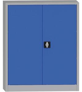 Dílenská policová skříň na nářadí KOVONA JUMBO, 2 police, svařovaná, 950 x 500 x 1150 mm, šedá / modrá