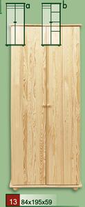 Dřevěná šatní skříň CLASSIC 13a z masivu borovice