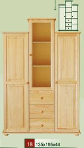 Dřevěná šatní skříň CLASSIC 18 z masivu borovice