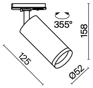 Maytoni Reflektorové LED svítidlo FOCUS 12W pro 1F systém UNITY, v. 15,8 cm, 3000K TRIAC