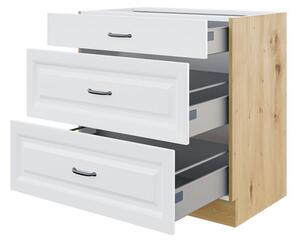 Dolní kuchyňská skříňka se zásuvkami Retroline 80 D 3S BB, Barva: bílá Mirjan24 5903211145599