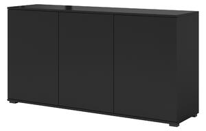 ETapik - Komoda 3D 150 cm Dekor dřeva: Černá