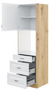 Vysoká kuchyňská skříňka pod troubu se zásuvkami Retroline 60 DPS-210 3S 1F, Barva: bílá Mirjan24 5903211145476