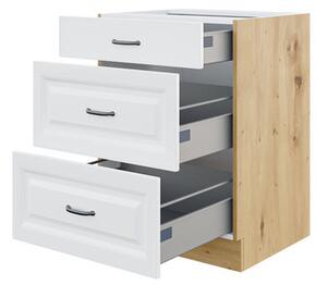 Dolní kuchyňská skříňka se zásuvkami Retroline 60 D 3S BB, Barva: dub artisan + grafit Mirjan24 5903211145384