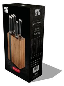 G21 73831 G21 sada nožů Gourmet Rustic, 5 ks + bambusový blok