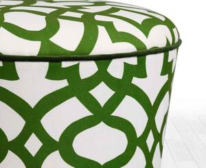 Designová taburetka Peony zeleno-bílá - Skladem