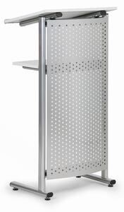 Řečnický pult, šedý + plechový čelní panel