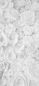 Samolepící fototapeta na dveře 95x210cm - 3D bílé růže, 666248